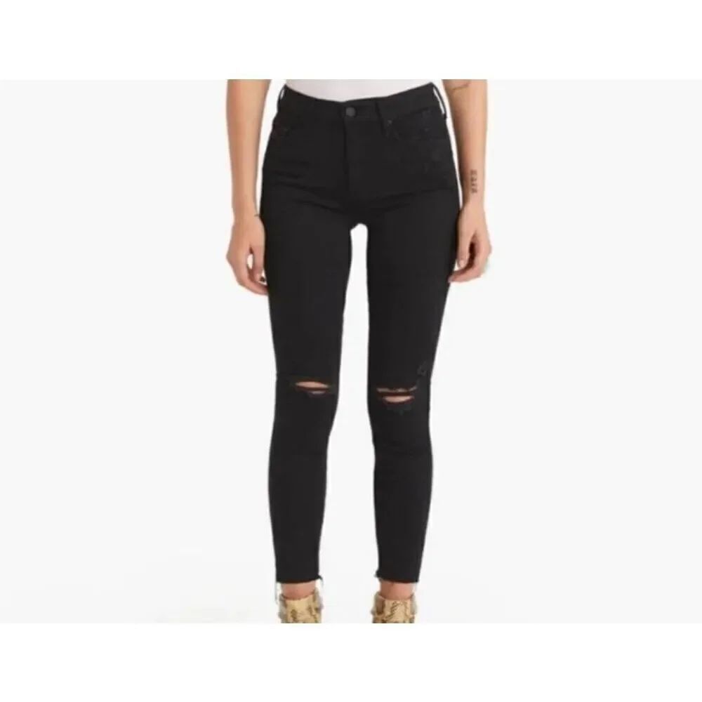MOTHER The Looker Ankle Fray Jeans  in Guilty As Sin  Size 25